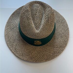Men's Tan Straw Hat with Green Band